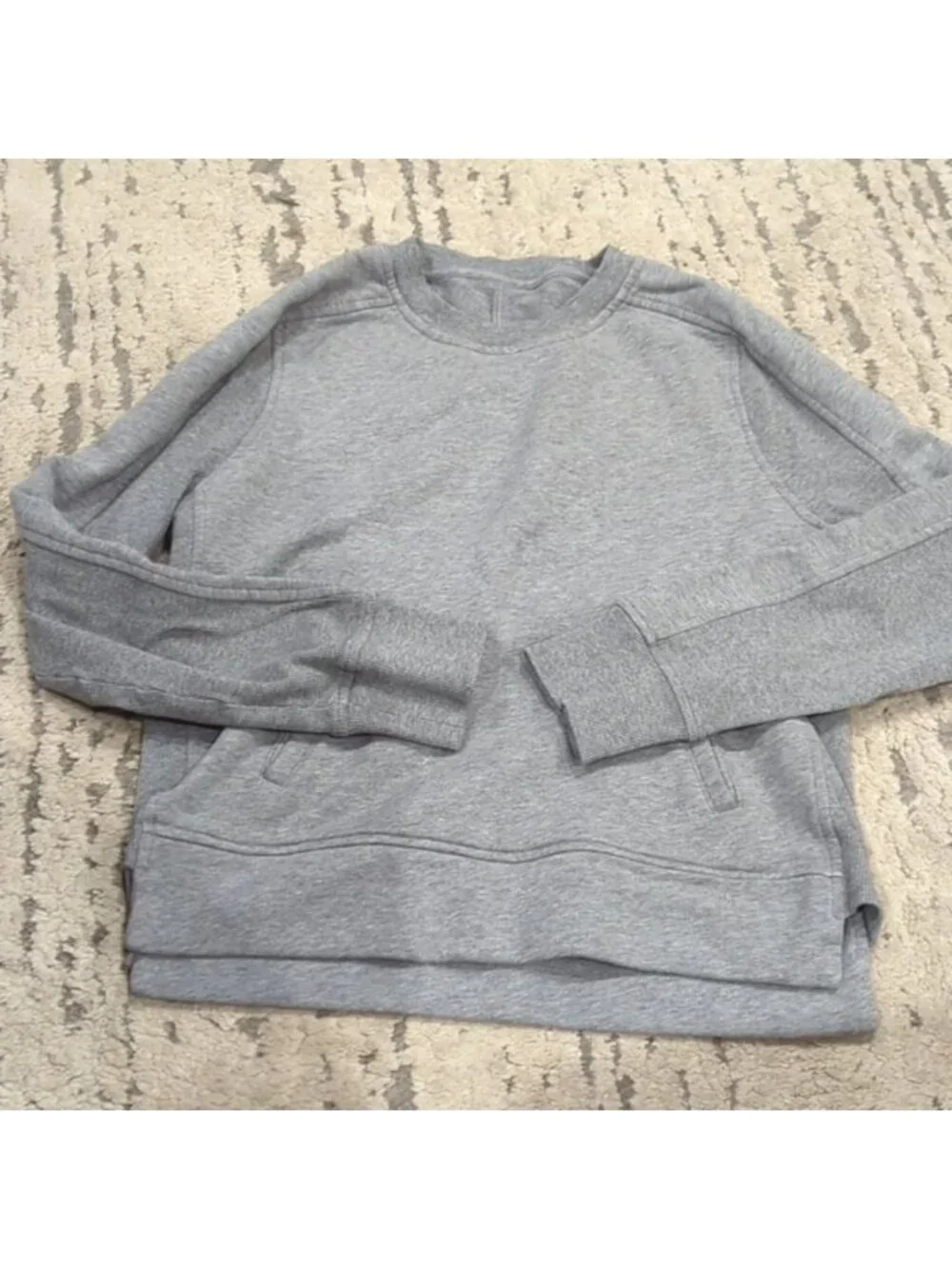 Lululemon Press Pause Crew Heathered Medium Grey